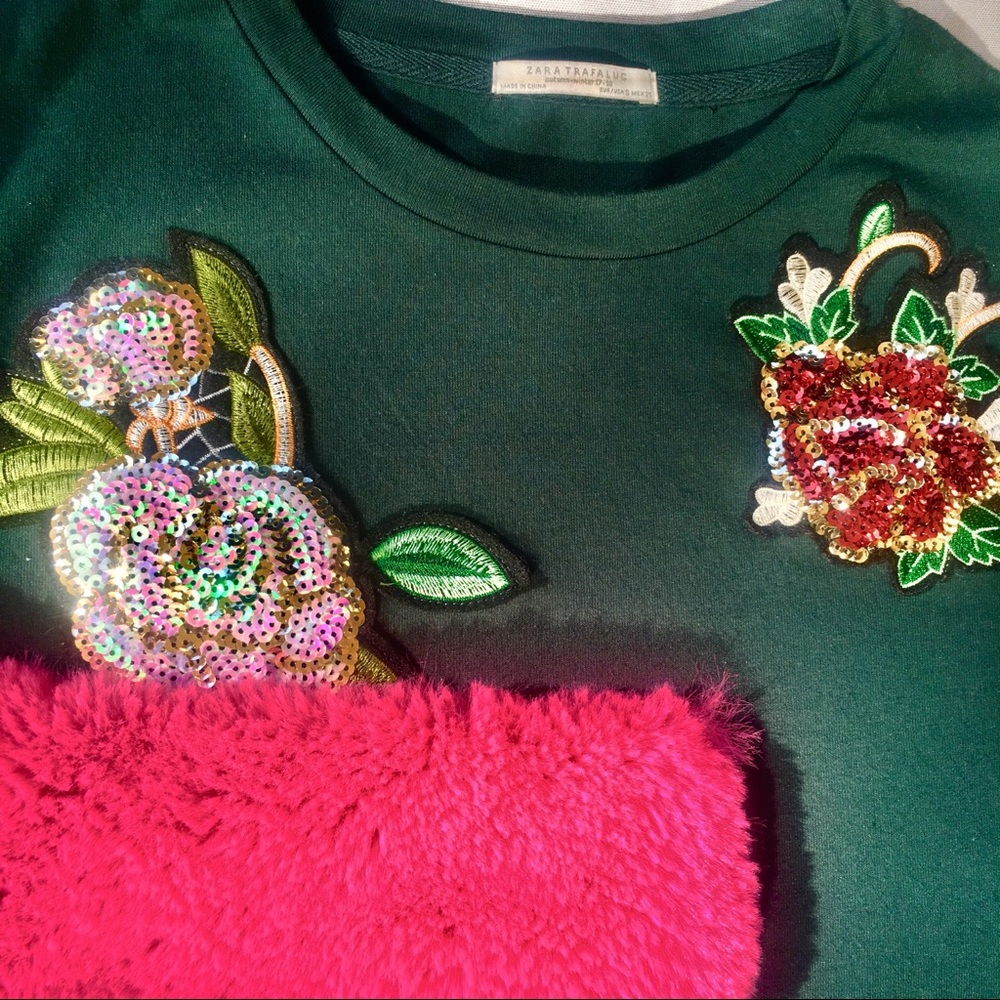 NWOT Zara Trafaluc Embellished Runway Top